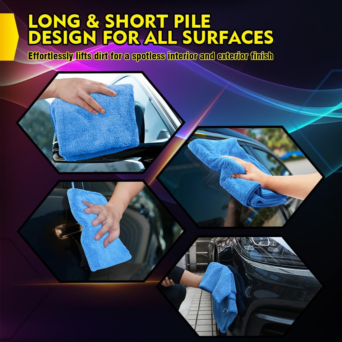 HOMEXCEL Car Drying Towels, 2 Pack Professional Microfiber Towels for Cars, Scratch-Free, Highly
