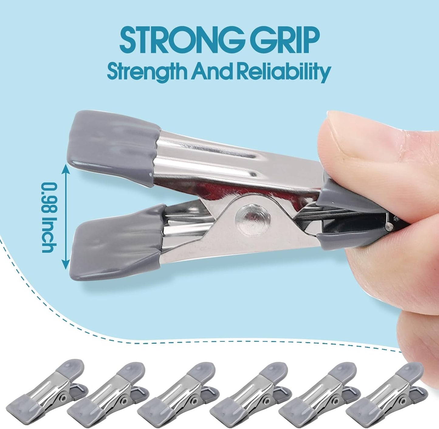 Clothes Pins Heavy Duty 30 Pack - 2.17 Inch Metal Chip Clips, Clothespins for Photo Drying