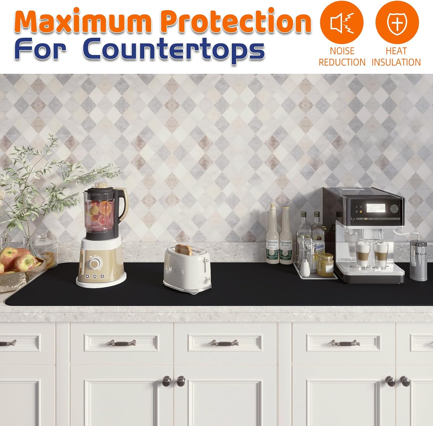 Warome Silicone Mat,78.7”x 23.6” Heat Resistant Mats for Countertop,Extra Large Countertop