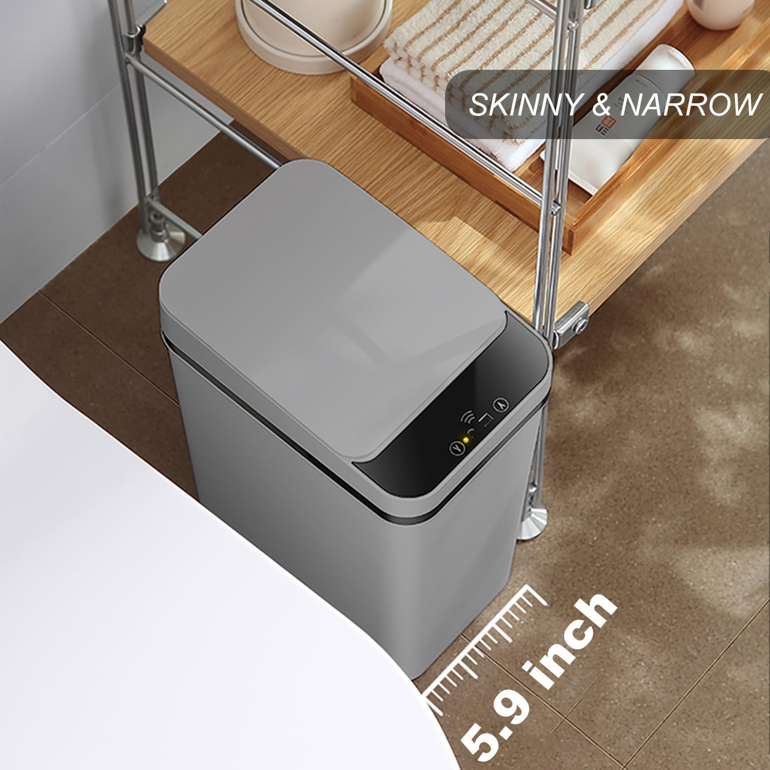 Yatmung 2.5 Gallon Motion Sensor Trash Can - Automatic Trash Can Touchless - Smart Trash Bin with