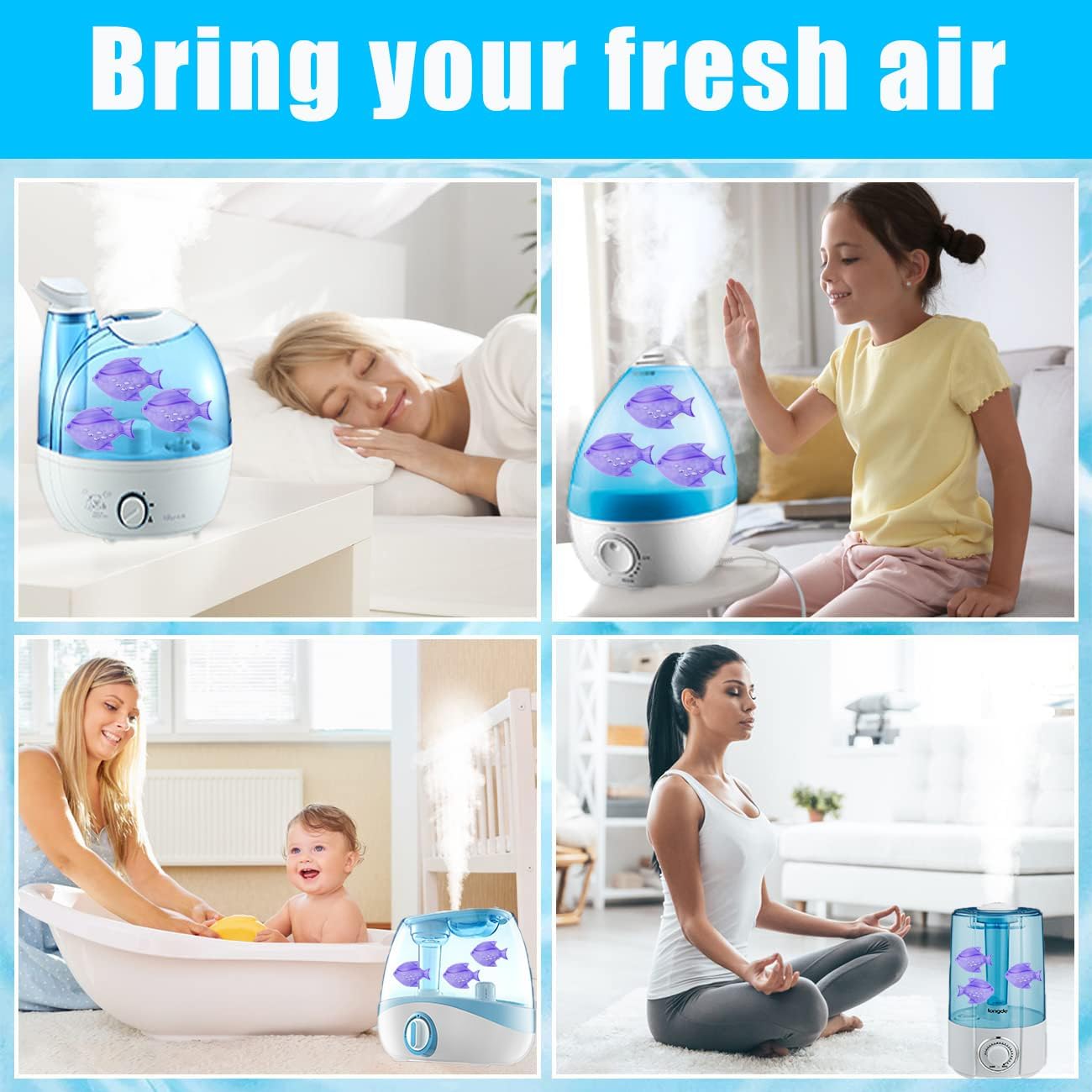 16PCS Universal Humidifier Tank Cleaner,Humidifier Cleaning Fish for Humidifiers & Fish