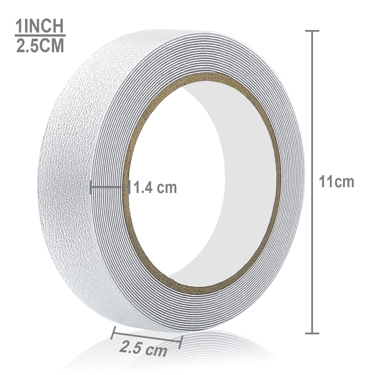 Anti Slip Tape Transparent, More Clear and Comfortable Safety Track Tape (1" Width x 190" Long