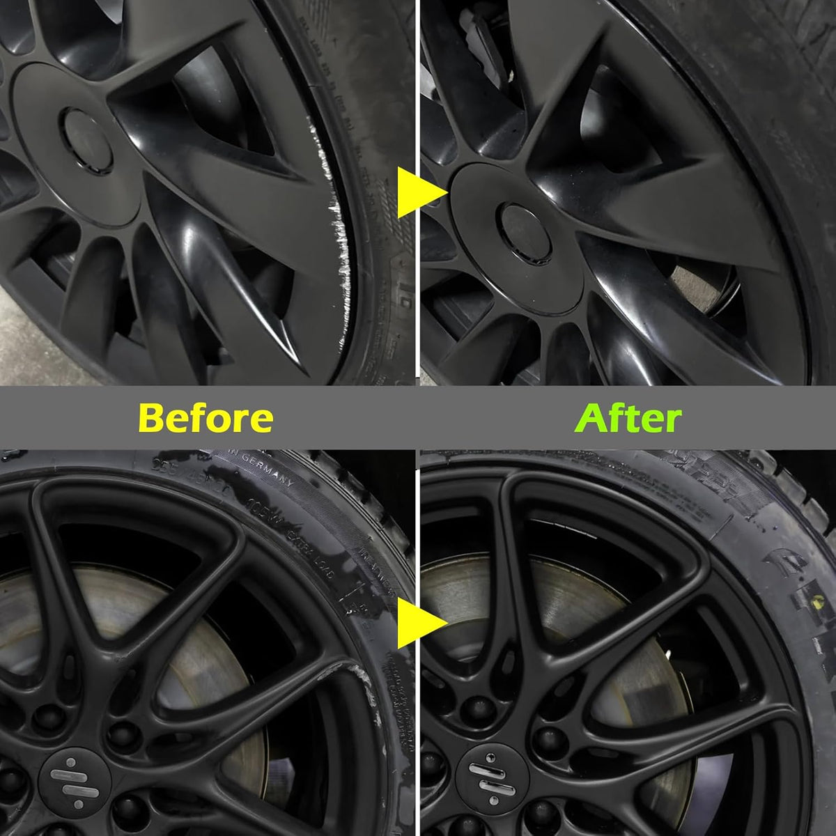 FOLLOWIN Matte Black Rim Touch Up Paint for Cars,Car Wheel Rim Paint Repair Kit,Automotive Rim