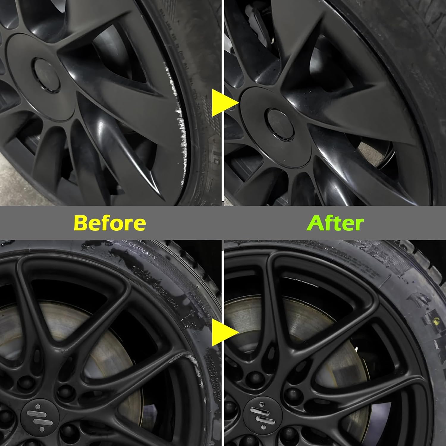 FOLLOWIN Matte Black Rim Touch Up Paint for Cars,Car Wheel Rim Paint Repair Kit,Automotive Rim