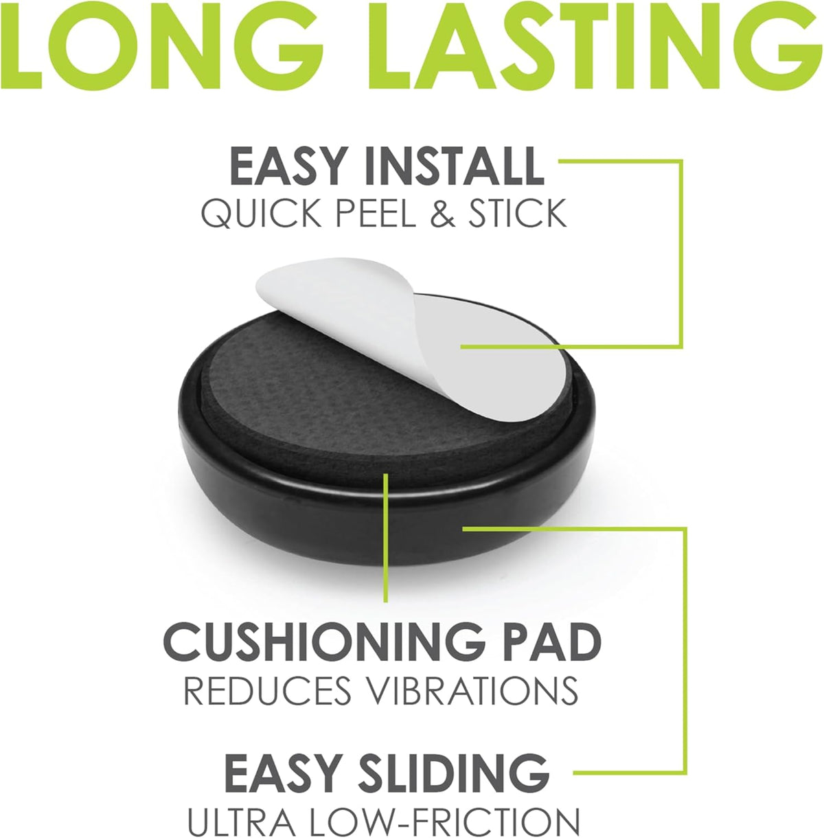 Slipstick GorillaGlides Kitchen Appliance Sliders (16 x 1” Round Glides) Self Adhesive Countertop