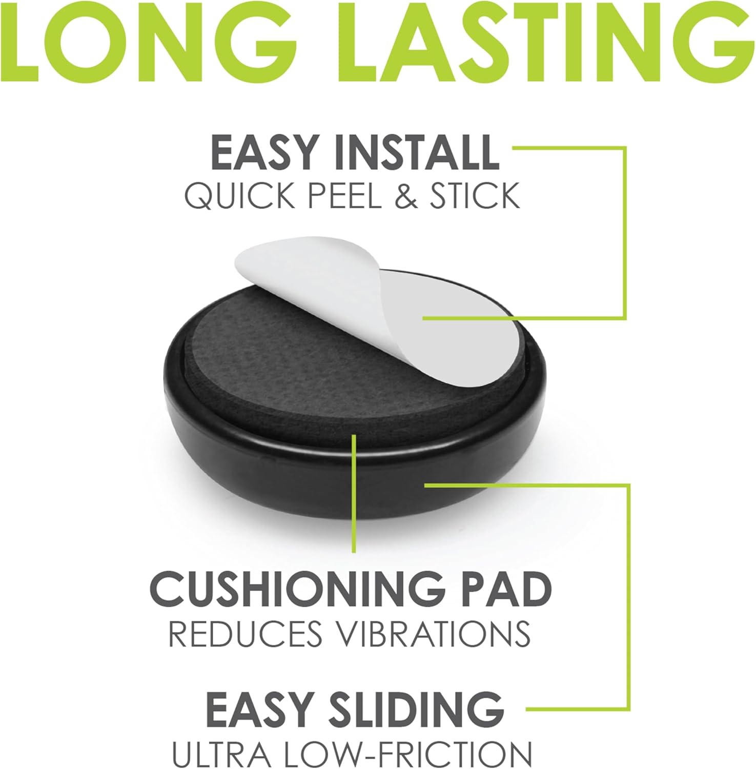 Slipstick GorillaGlides Kitchen Appliance Sliders (16 x 1” Round Glides) Self Adhesive Countertop