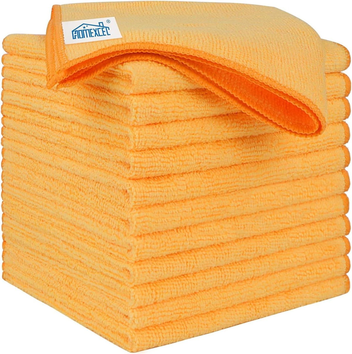 HOMEXCEL Yellow Microfiber Cleaning Cloths 12 Pack, 12.5 x 12.5 inch Microfiber Towel for Cars