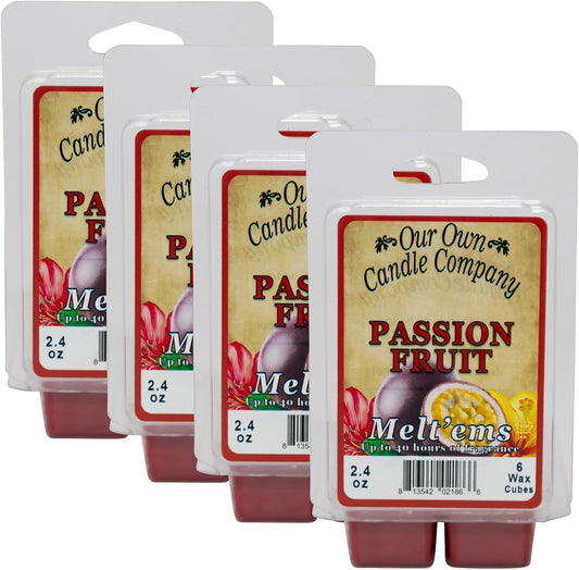 Our Own Candle Company Premium Wax Melt, Passion Fruit Scent, Handmade in The USA, 24 Cubes (4