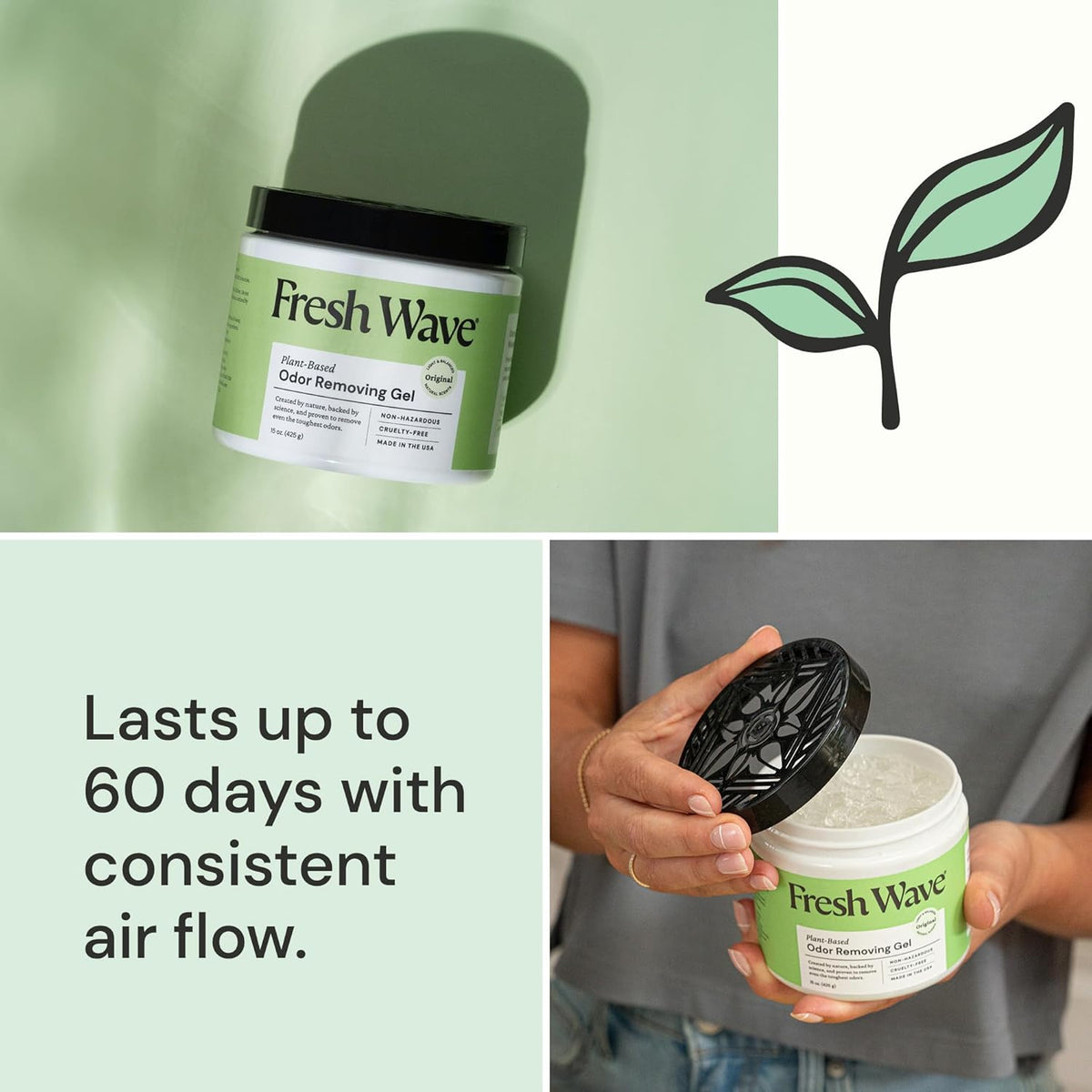 Fresh Wave Odor Removing Gel, 15 oz. - Odor Absorbers for Home, Safer Odor Relief, Natural