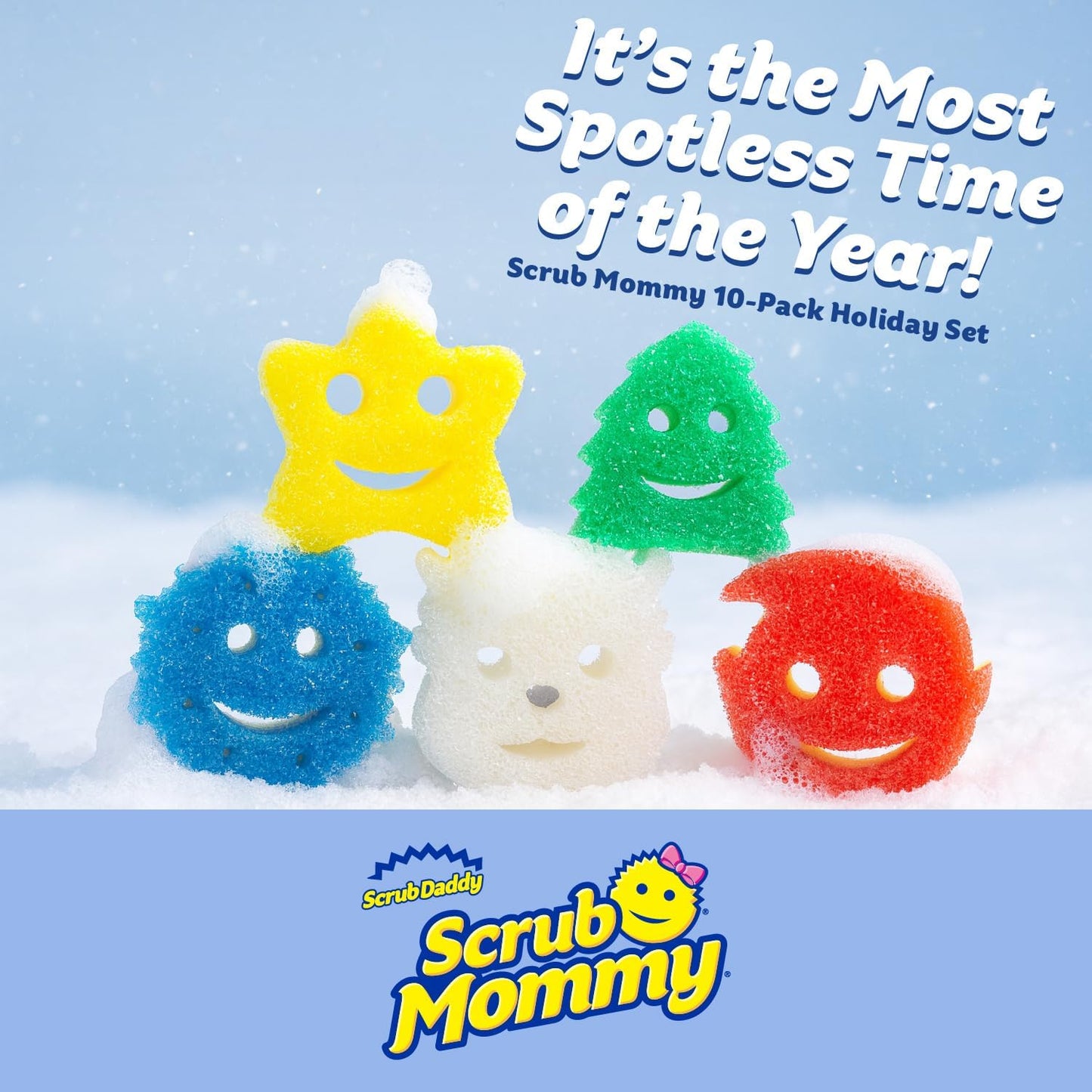 Scrub Daddy Scrub Mommy Holiday Christmas Tree Gift Box Set, Non-Scratch Christmas Cleaning Sponges