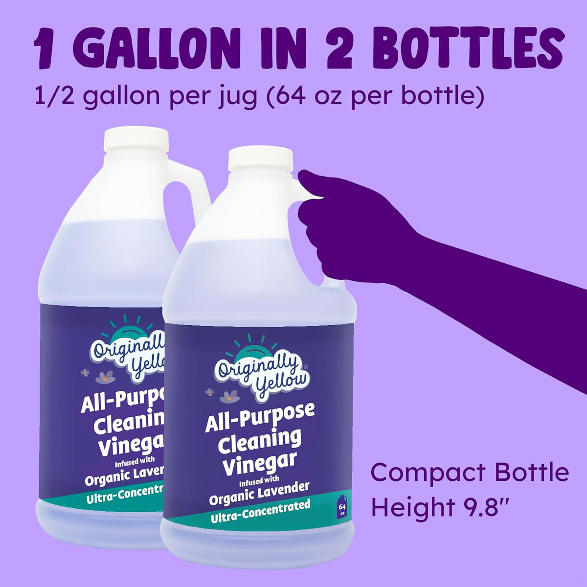Originally Yellow Lavender Vinegar For Cleaning Purpose | USA Made All Purpose Cleaner | Use as a