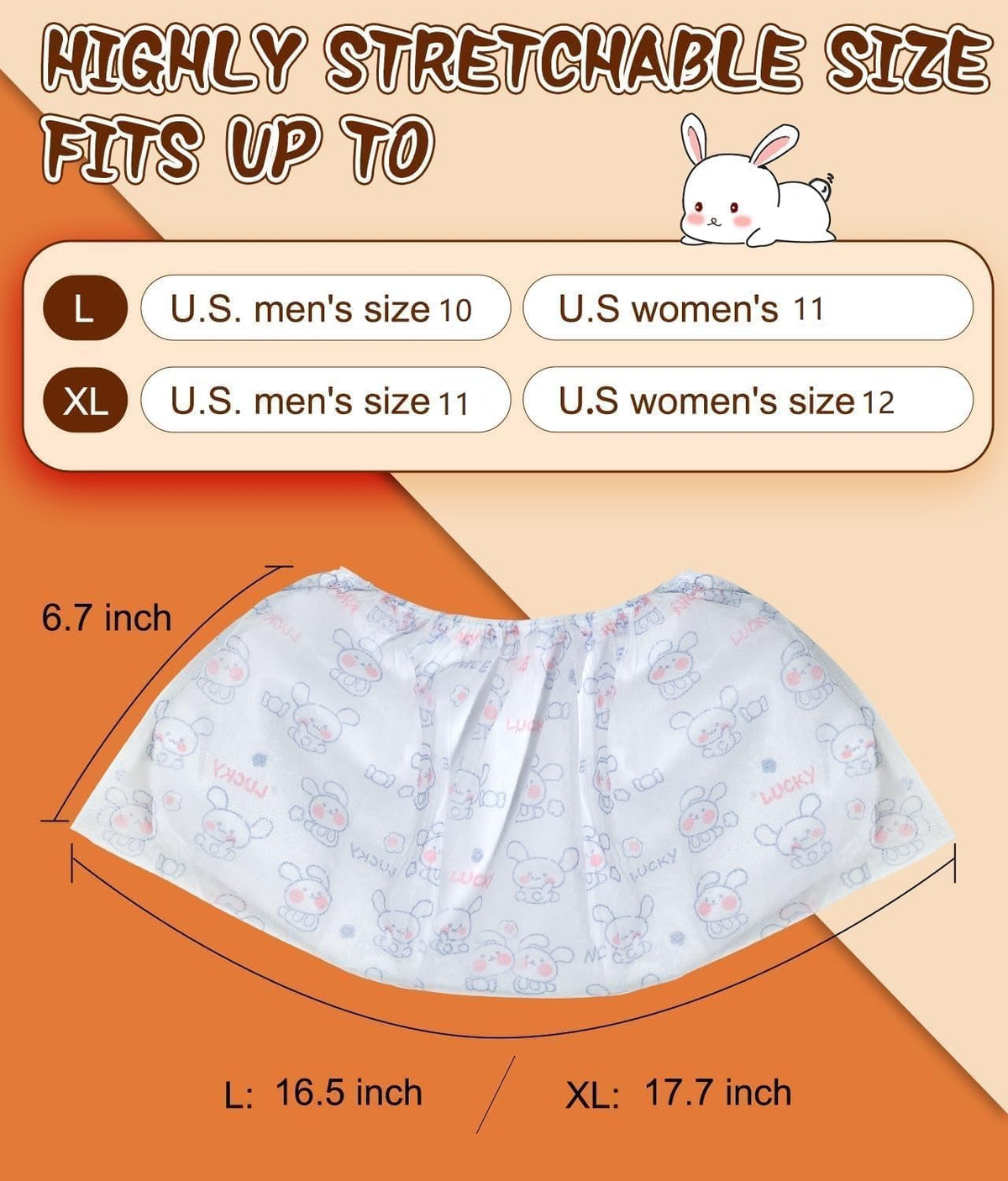 Disposable Shoe Covers 60 Pack - [Select: L/XL Size & Black/Gray/Cartoon] Non-Slip Boot Covers