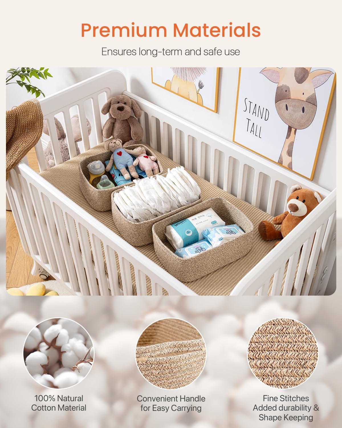 Small Woven Basket, 13.5 x 9.5 x 5 Inches, Storage Basket for Organizing, Cute Small Rope Shelf