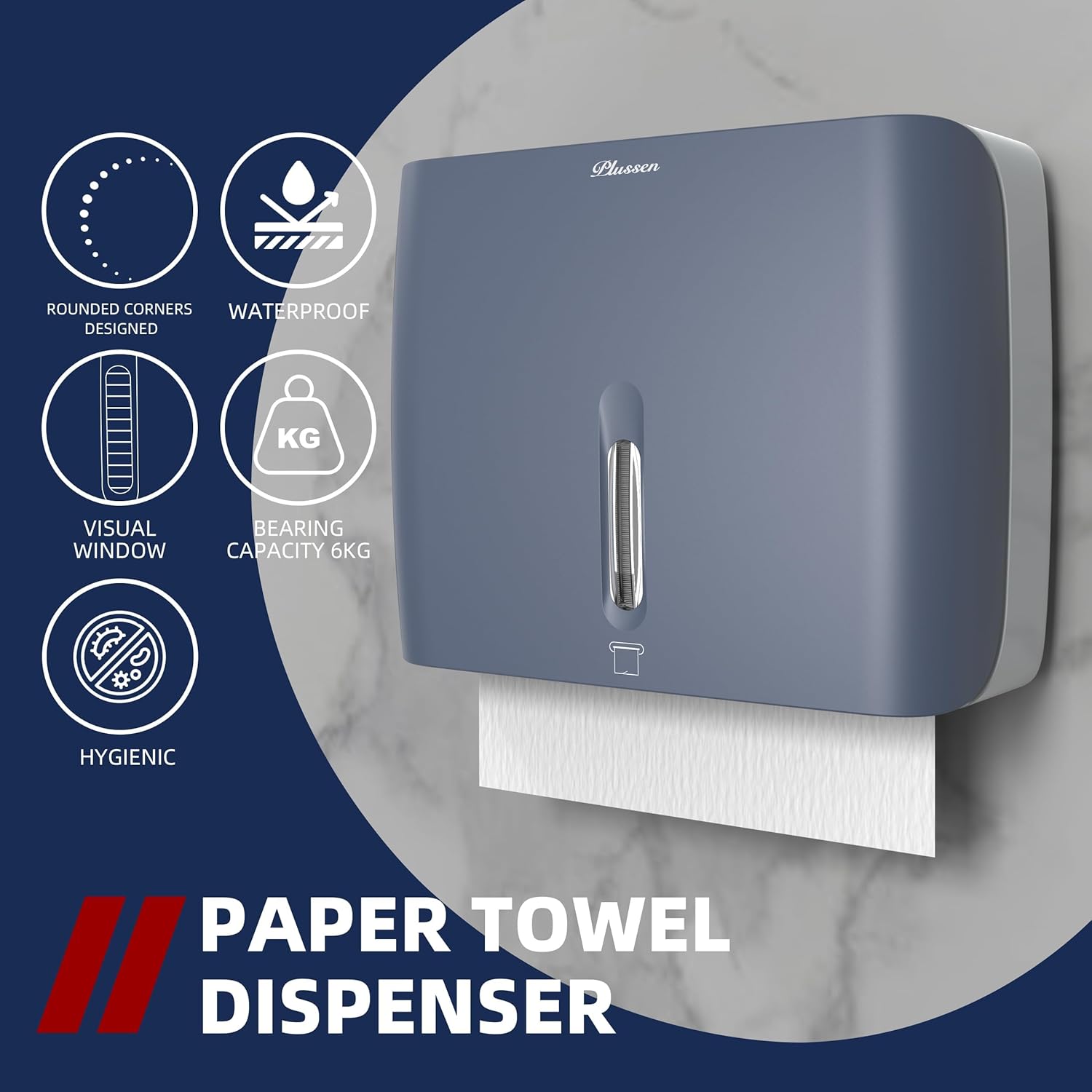 Commercial Paper Towel Dispenser Wall Mount Blue Pack of 2 Fits Multifold Paper Towels for Bathroom
