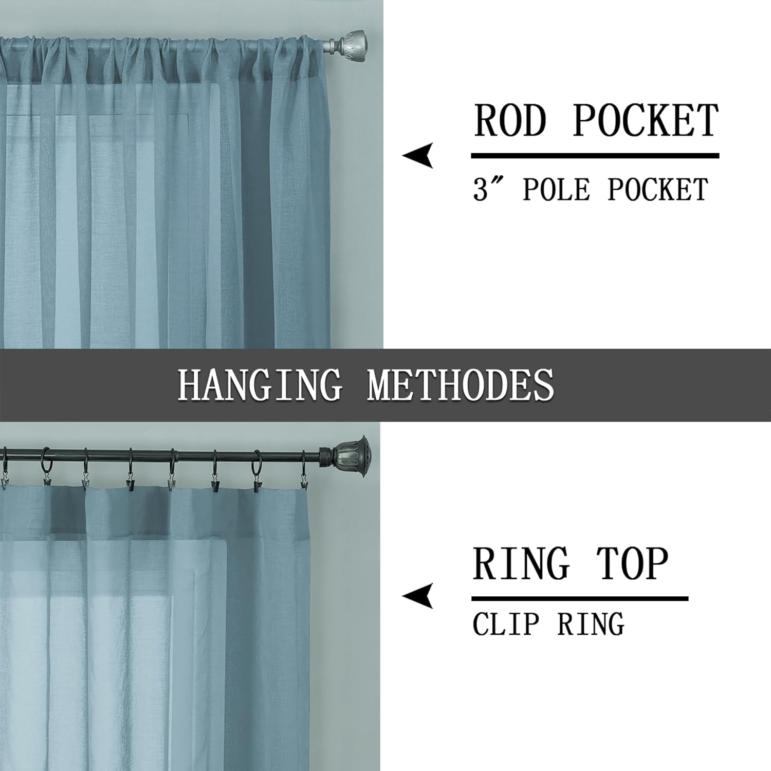 Tollpiz Short Sheer Tier Curtains Linen Textured Half Kitchen Curtain Sheers Light Filtering Rod