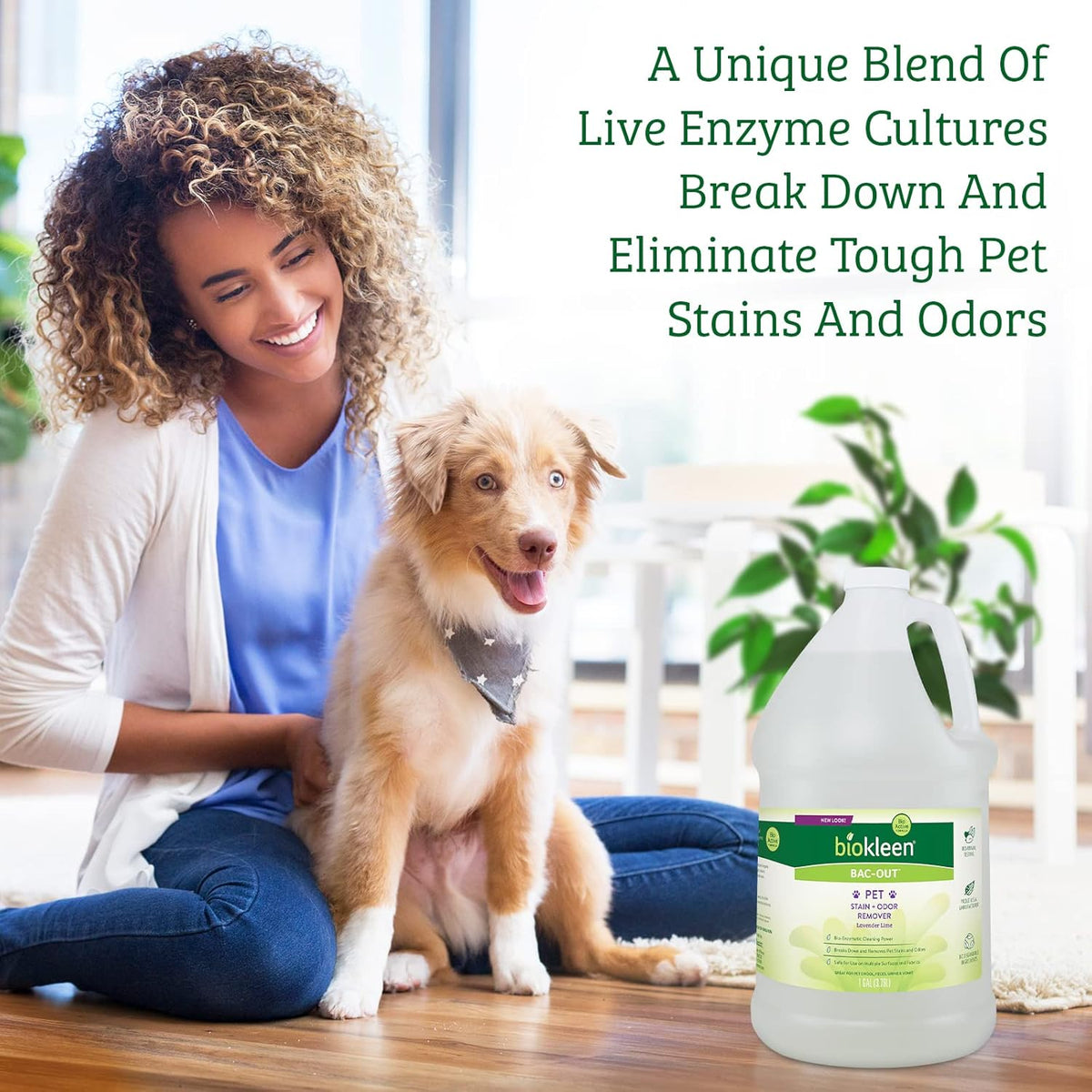 Biokleen Bac-Out Pet Stain Remover - Enzymatic, Natural, Plant-Based Destroys Stains & Odors, Safe