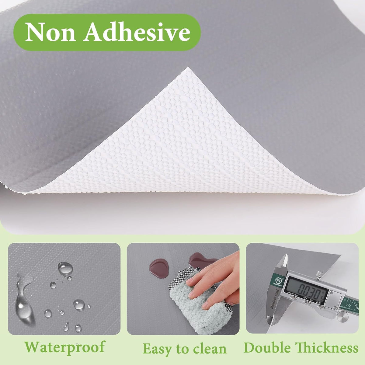 Shelf Liners for Kitchen Cabinets 23.6in x 30FT Non Adhesive Drawer Liner Grey Thickened Shelf