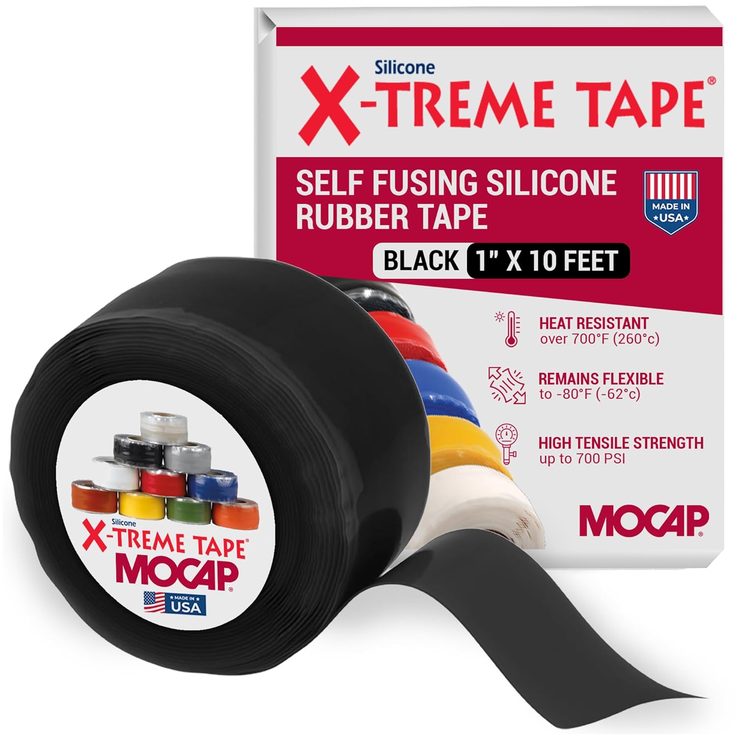 X-Treme Tape MOCAP Heavy Duty Electrical Tape, Self-Fusing Silicone Rubber, Waterproof & Insulating
