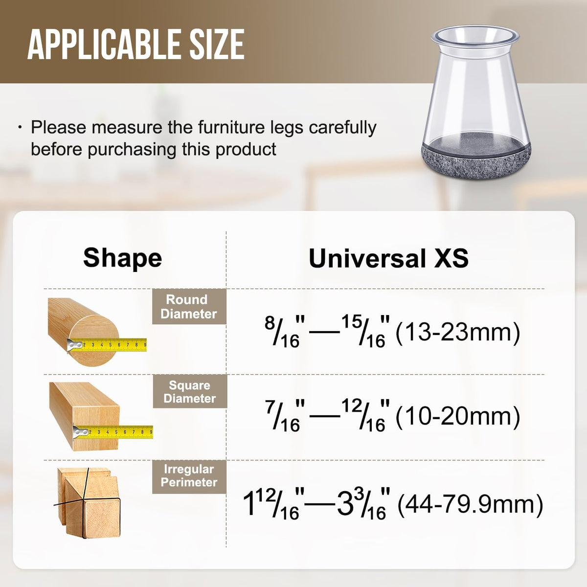 BUMACO Chair Leg Floor Protectors Chair Leg Protectors for Hardwood Floors Silicone Pads Covers to