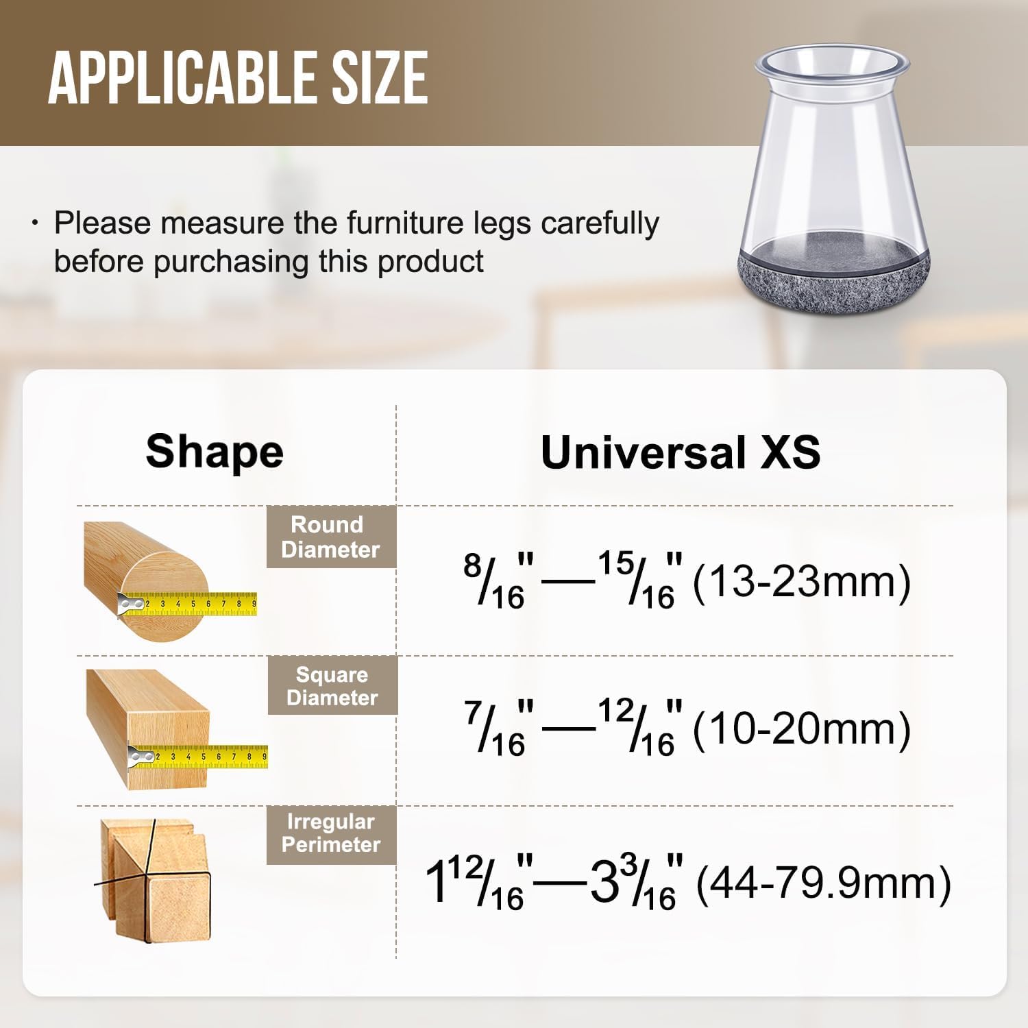 BUMACO Chair Leg Floor Protectors Chair Leg Protectors for Hardwood Floors Silicone Pads Covers to
