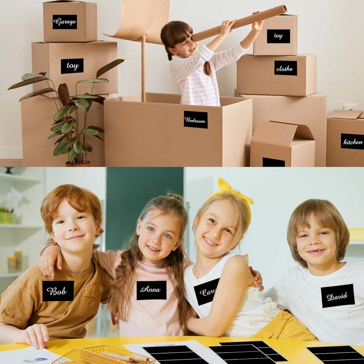 STARLIBOO Removable Colored Labels Stickers, 3X5 Inch Removable Large Label Stickers for Moving