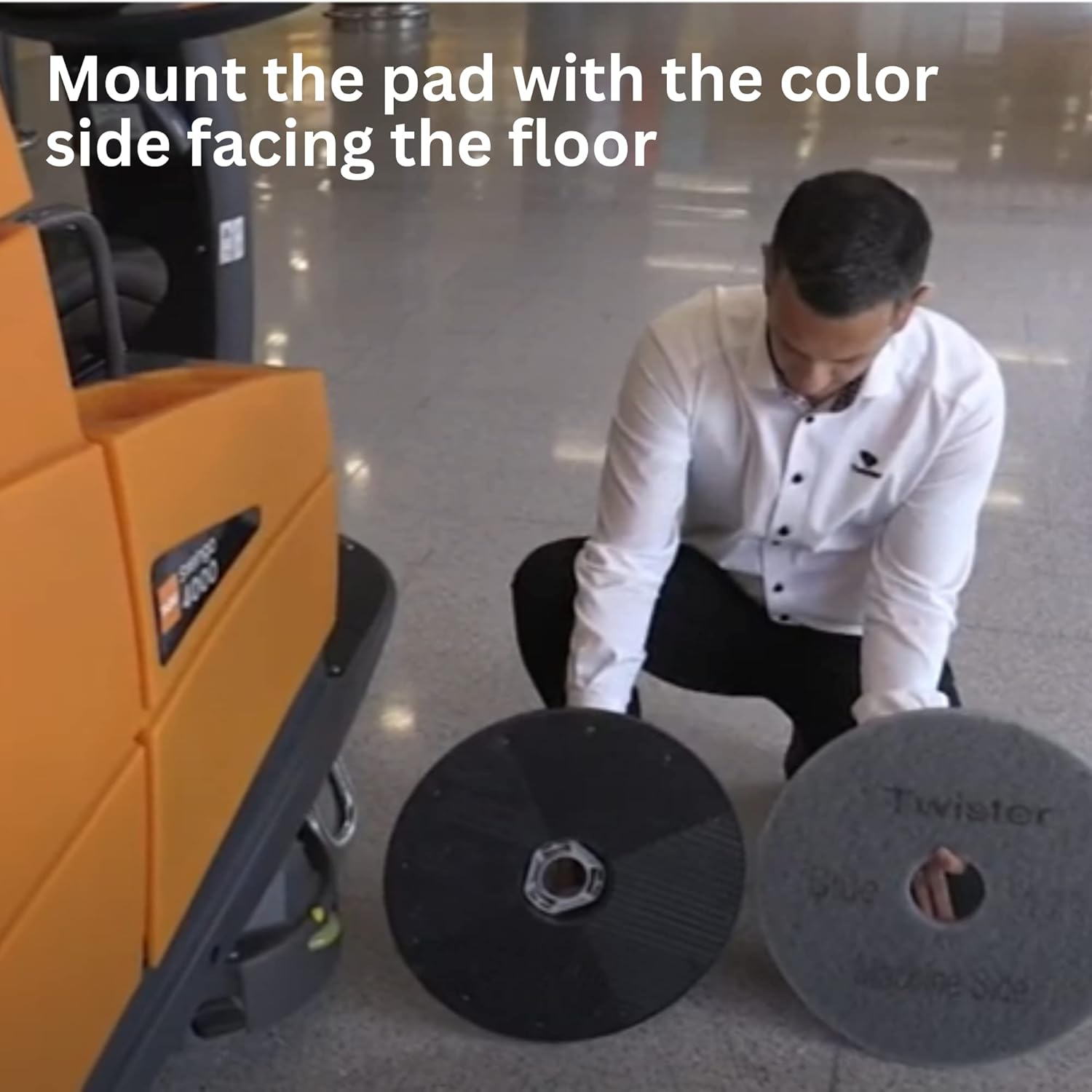 Diversey DDT800353 TASKI Twister Intellipad Diamond Coated Floor Machine Cleaning Pad, Made in USA