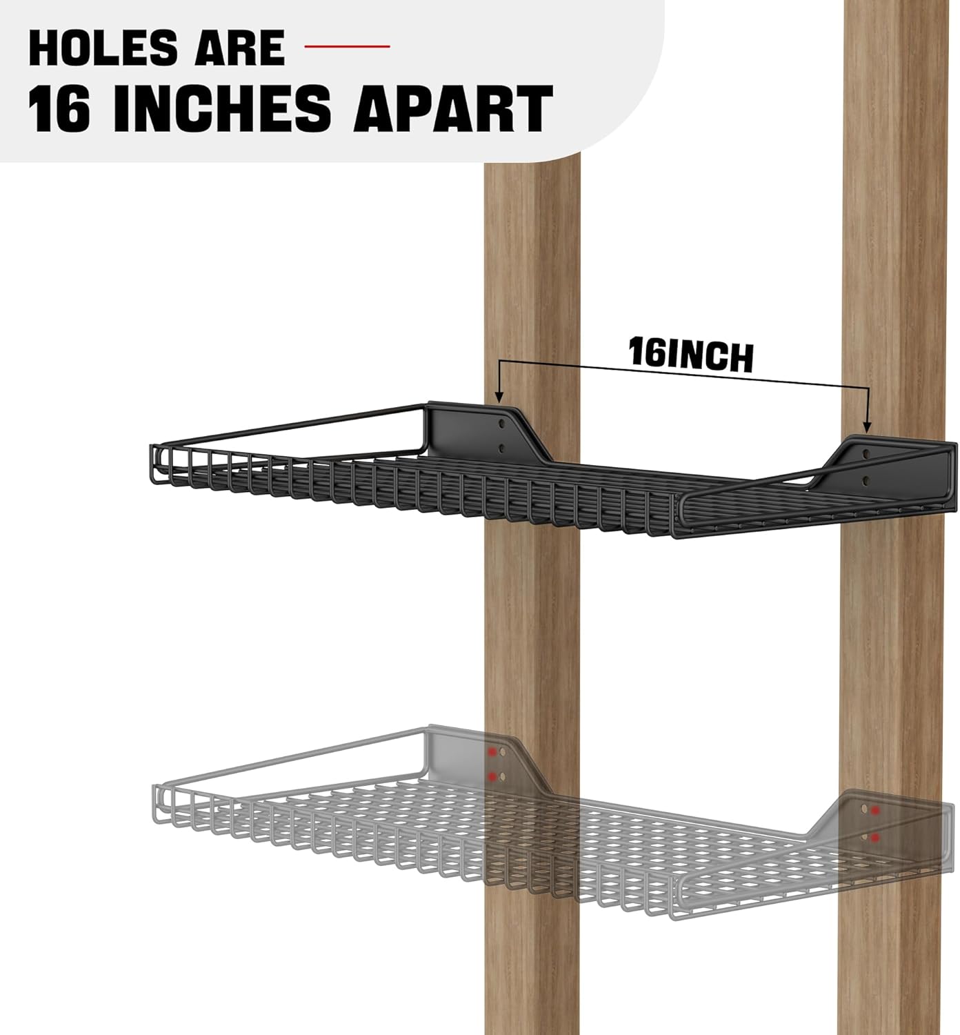 Ultrawall Wall Mounted Storage Shelf for Garage, 2 Pack Metal Shelf Rack, Heavy-Duty Wall Organizer