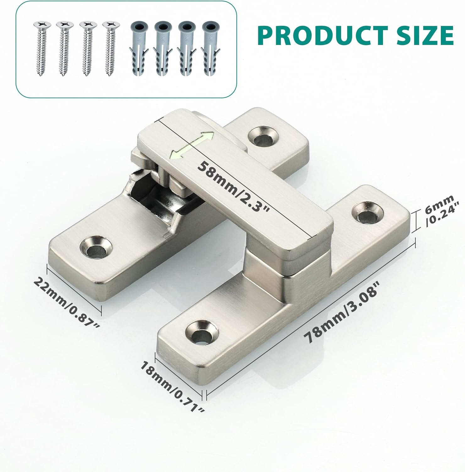 90/180 Degree Flip Latch Gate Latch, Heavy Duty Black Safety Door Lock Enhanced Security Flip Latch