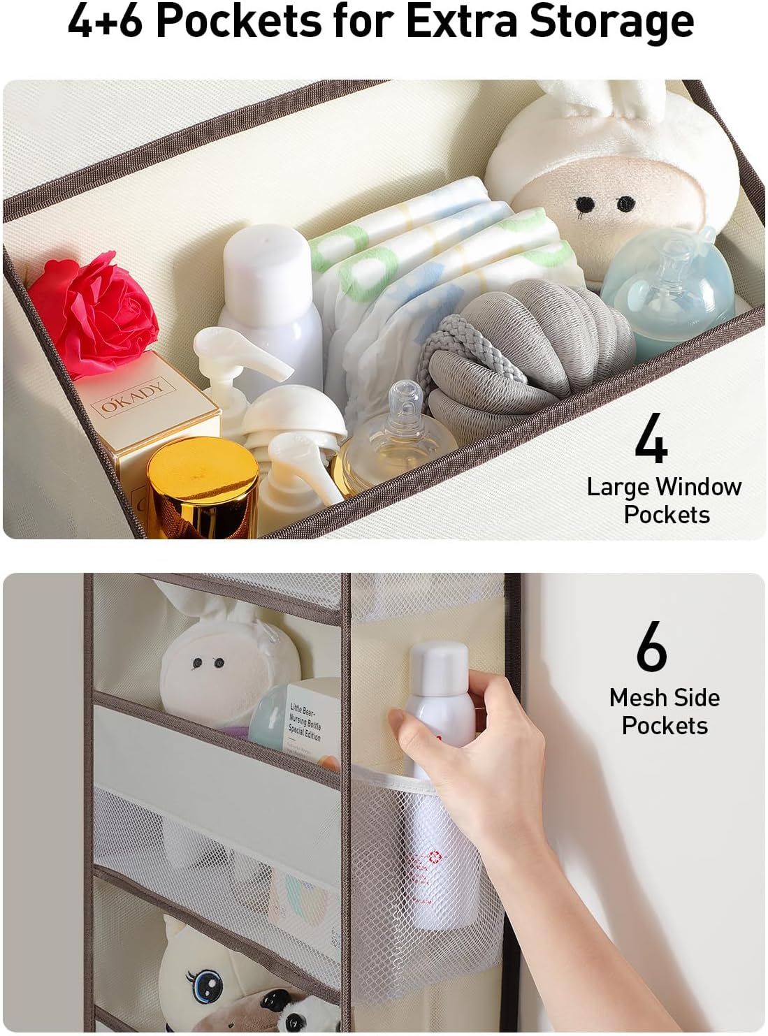 Yecaye Hanging Over the Door Organizer 1 Pack, 35.2lbs Load Toy Stuffed Animal Storage, Swing-proof