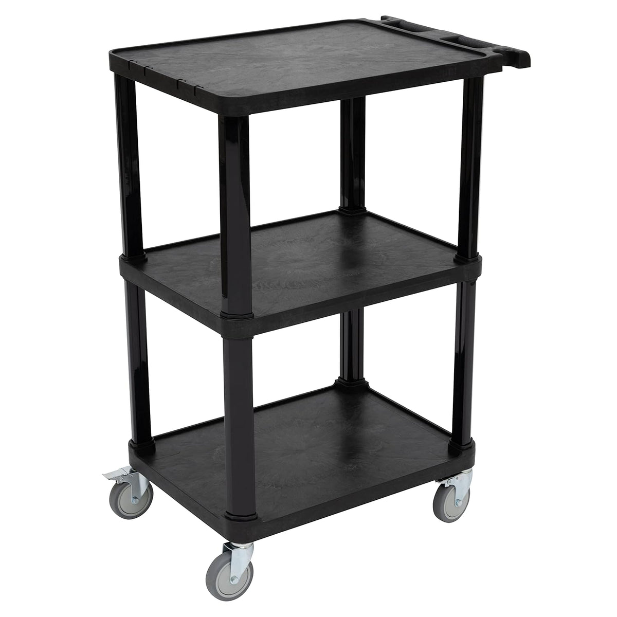 Pearington 3-Tier Compact Multi-Purpose Plastic Utility Cart with Lockable Wheels up to 300LBS