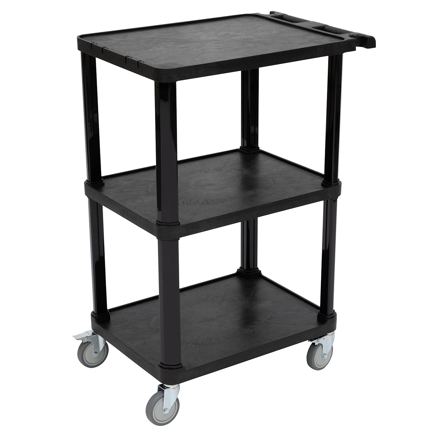 Pearington 3-Tier Compact Multi-Purpose Plastic Utility Cart with Lockable Wheels up to 300LBS