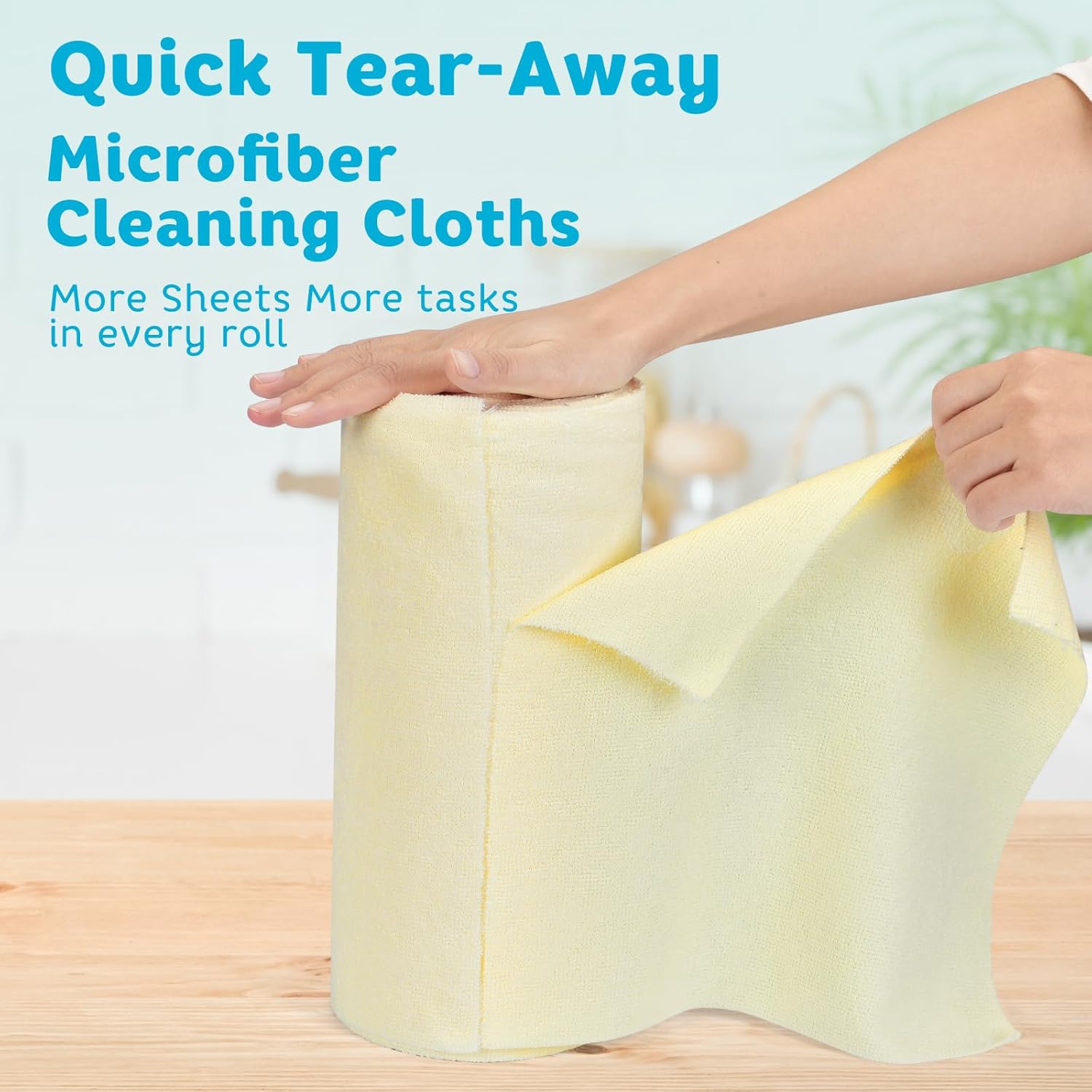 Matthew Microfiber Cleaning Cloth Roll 72Pack (12" x 12") Reusable Paper Towels&Washable Tear Away