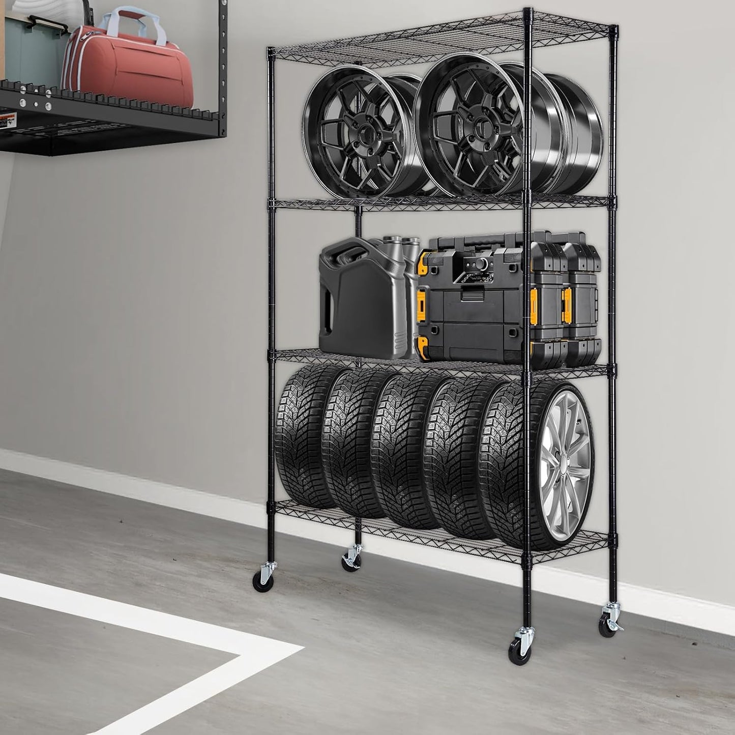 VEVOR Storage Shelving Unit, 4-Tier Adjustable Storage Shelves, 48" L x 18" W x 74" H Garage