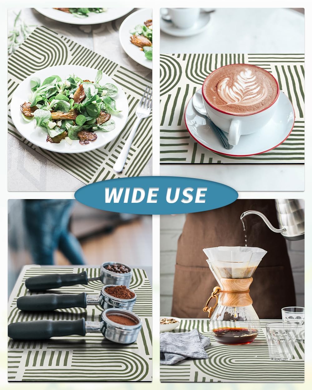 AMOAMI Coffee Mat Hide Stain Rubber Backed Absorbent Dish Drying Mat for Kitchen Counter - Fits