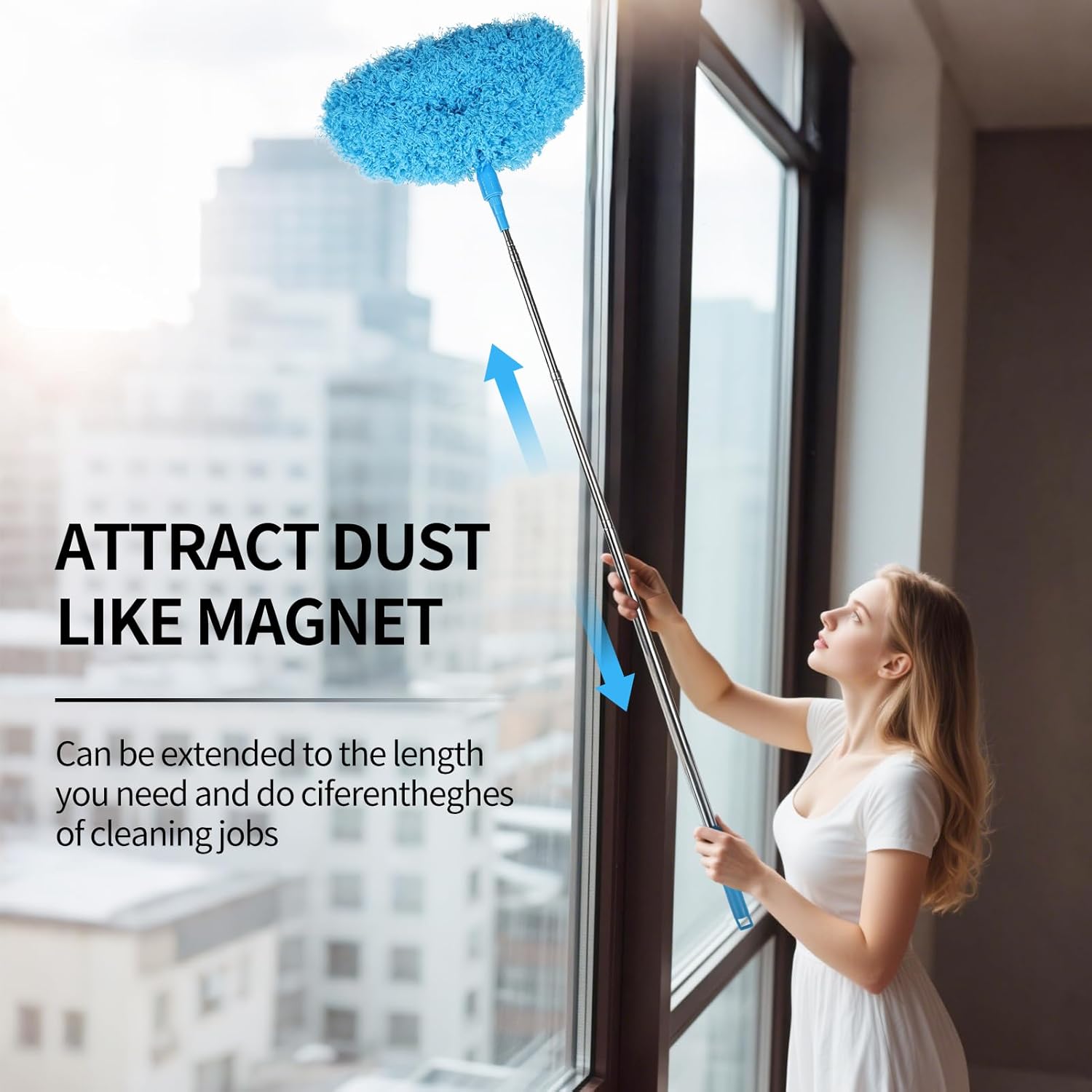 Ceiling Fan Cleaner Duster Reusable Microfiber Removable Extendable Duster with 95" Telescoping