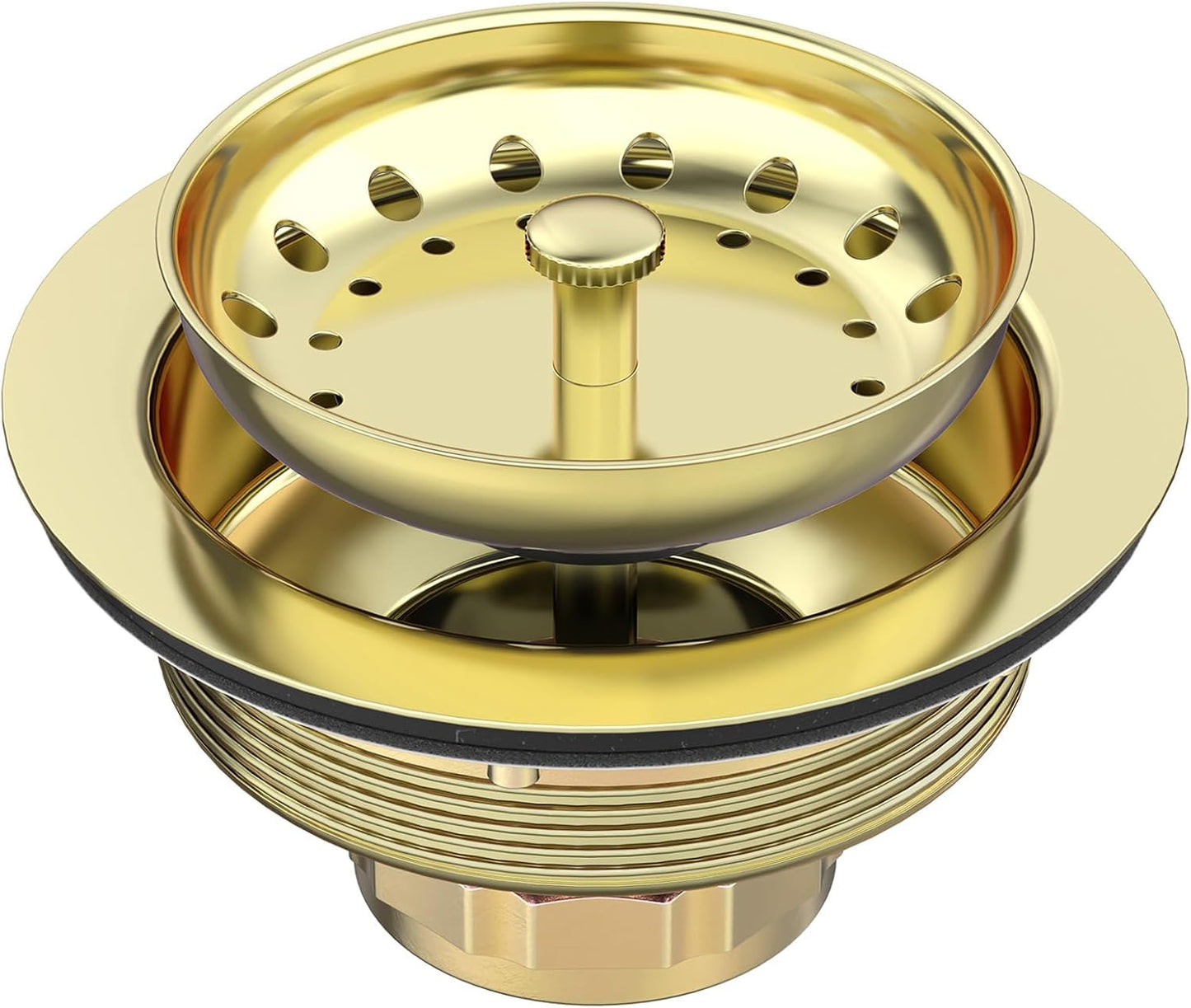 BOTEMY Stainless Steel Gold Sink Drain Strainer Kit 3-1/2 inch Kitchen Drain Assembly with Metal