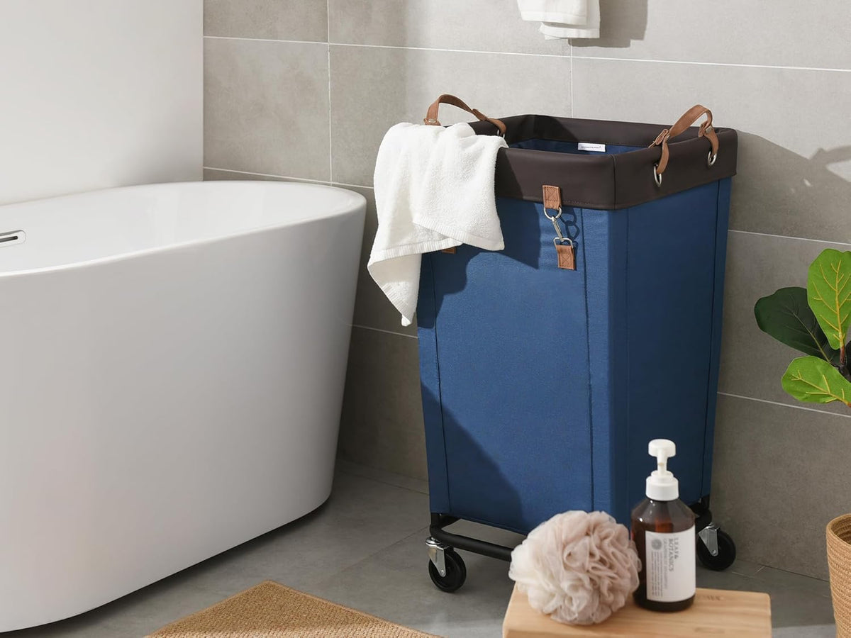 StorageWorks 160L Laundry Basket with Wheels, Large Rolling Hampers for Clothing Organizer, Dirty