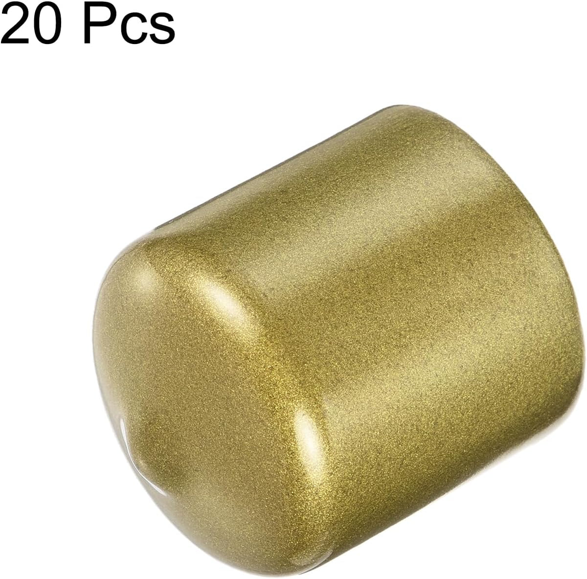uxcell 20pcs Rubber End Caps 27mm ID Vinyl Round Tube Bolt Cap Cover Thread Protectors Gold