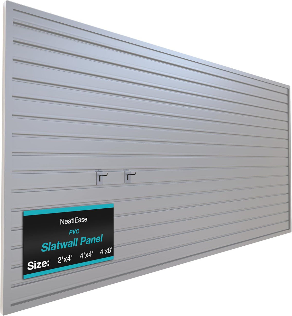 NeatiEase Slatwall Panel Wall Storage Systems, 4 x 8ft Slat Wall Paneling Garage Wall Organizer