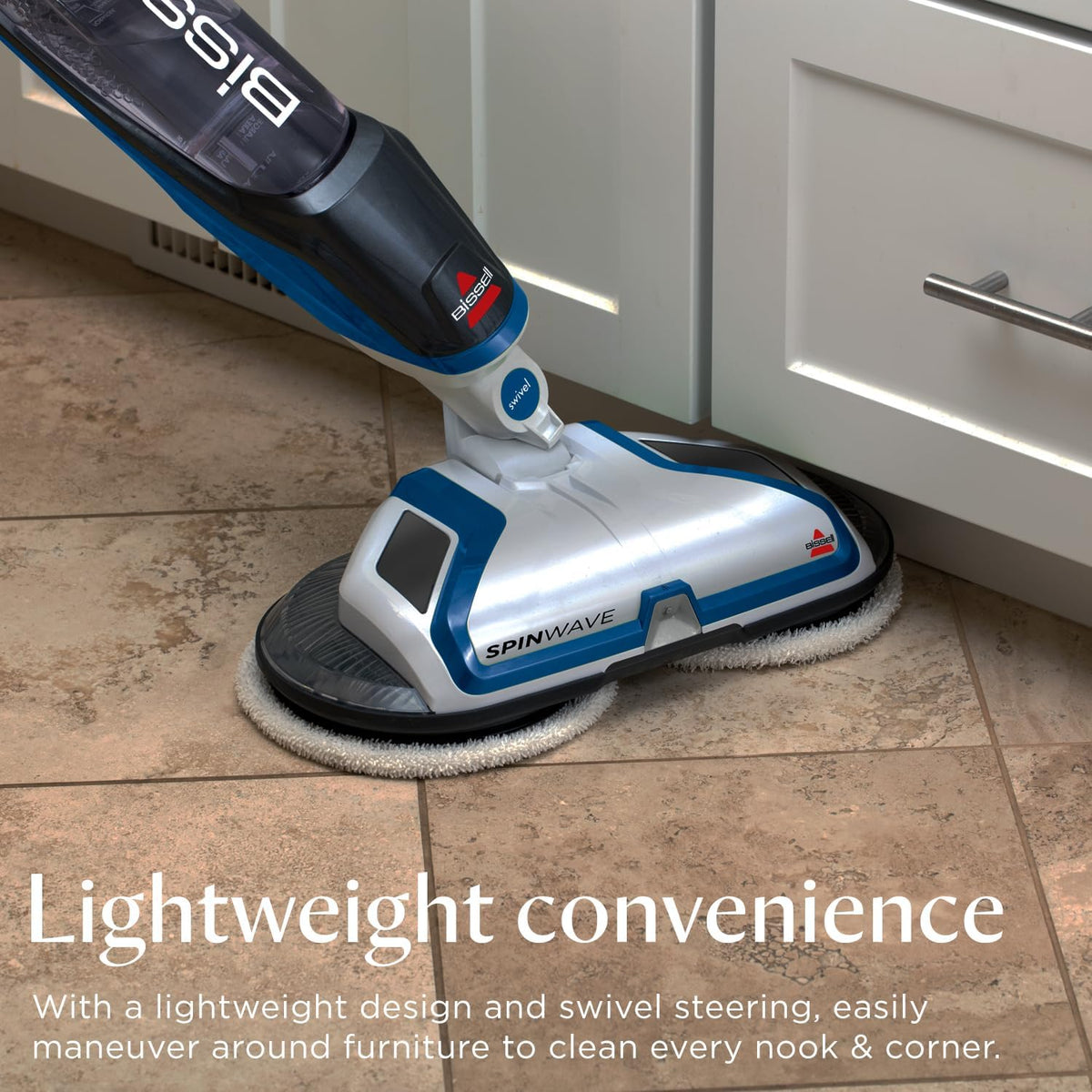 Bissell® SpinWave Hard Floor Expert Corded Spin Mop Cleaner with Washable mop Pads for Sealed Hard