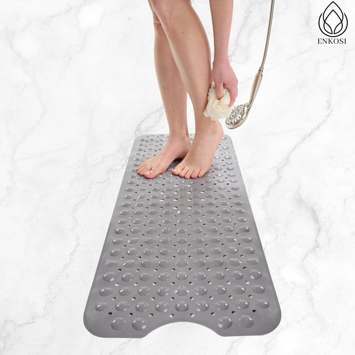 ENKOSI Large Non Slip Bathtub & Shower Mat - Extra Long 40 x 16 Inch, Anti Slip Bathmats for