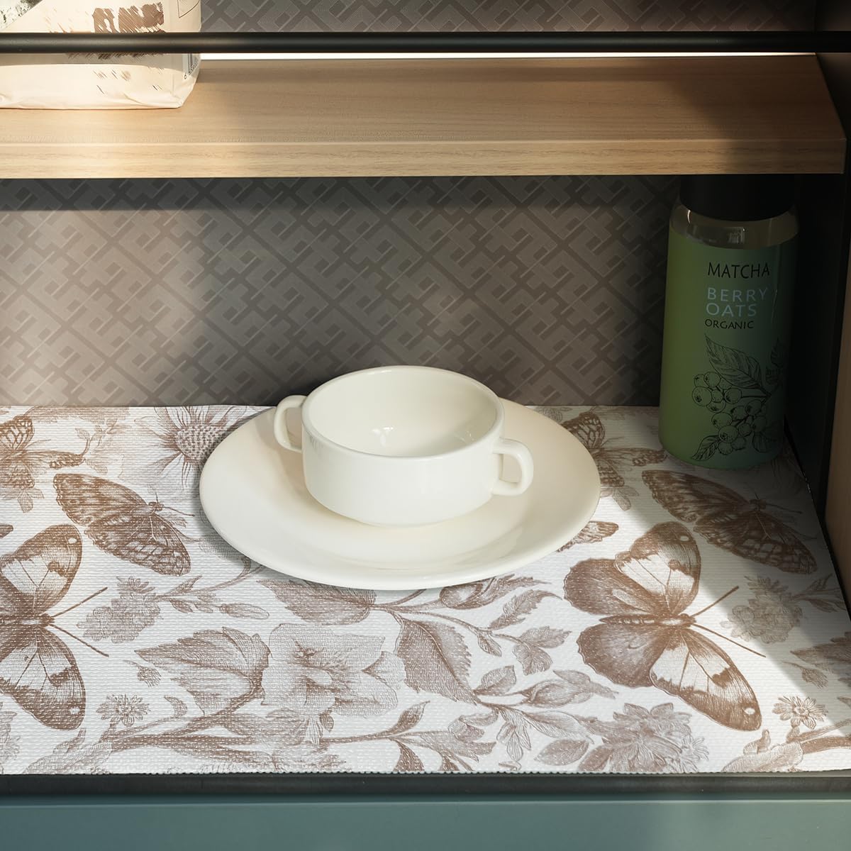 Drawer and Shelf Liner for Kitchen Cabinets,Non-Adhesive Cabinet Liner,Non Slip Waterproof Drawer