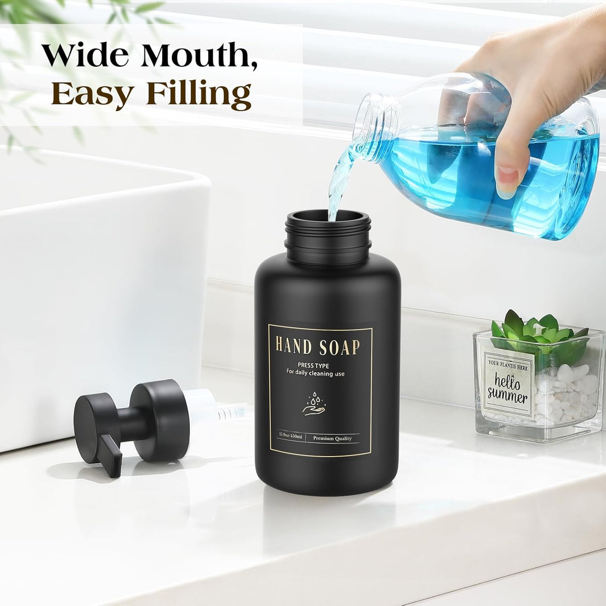 Luxspire Foaming Soap Dispenser, Glass Foam Pump Soap Dispenser, Non-Slip Hand Soap Dispenser with