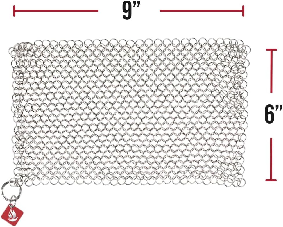 Knapp Made CM Scrubber 9"x6" Small Ring Cast Iron Scrubber - Cast Iron Cleaner for Hard Anodized