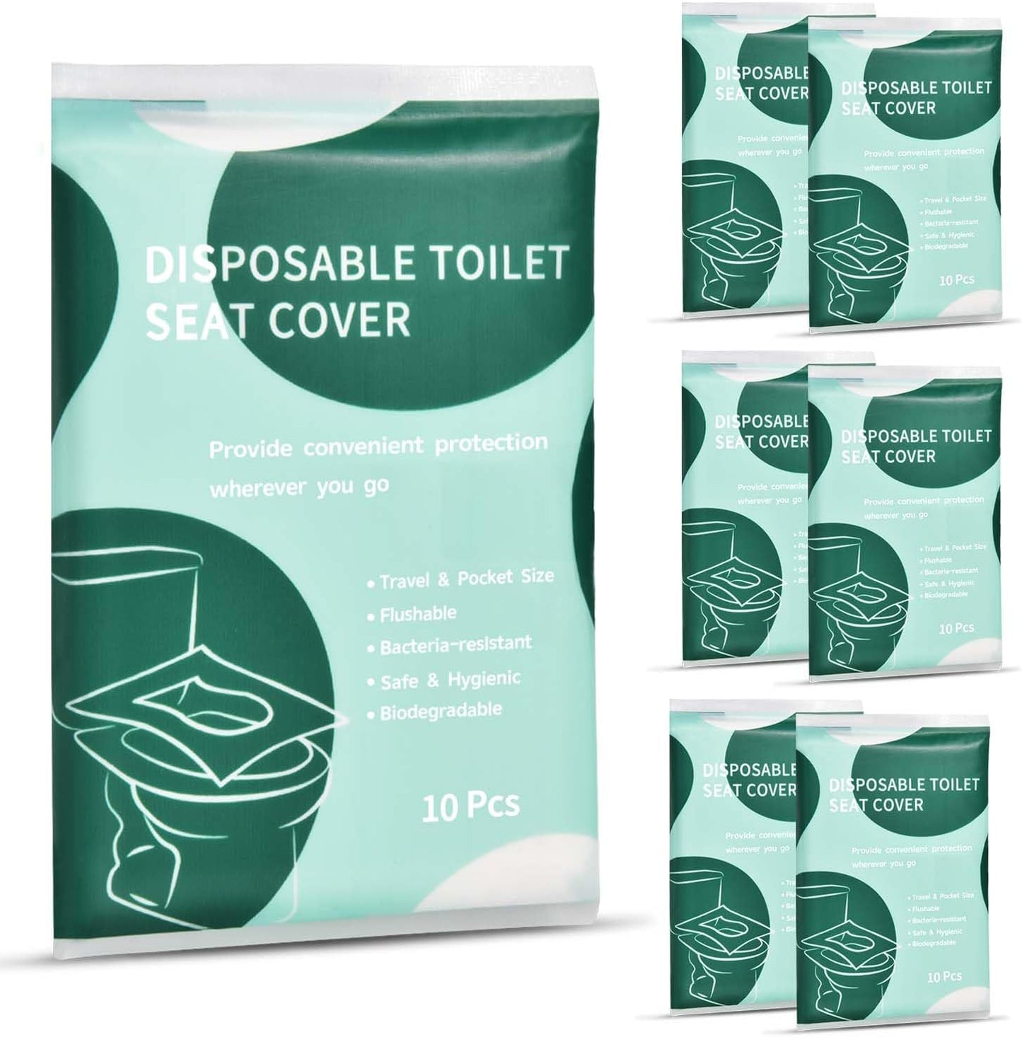 60 Pcs Disposable Flushable Paper Toilet Seat Covers Travel Supplies Essentials for Airplane