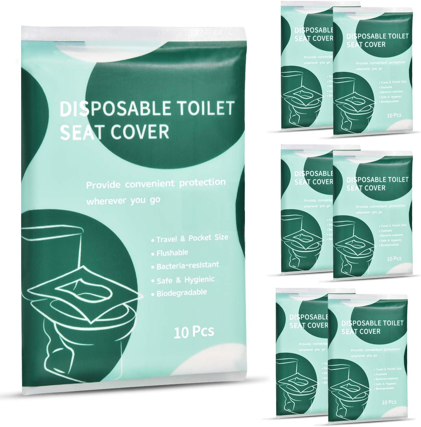 60 Pcs Disposable Flushable Paper Toilet Seat Covers Travel Supplies Essentials for Airplane