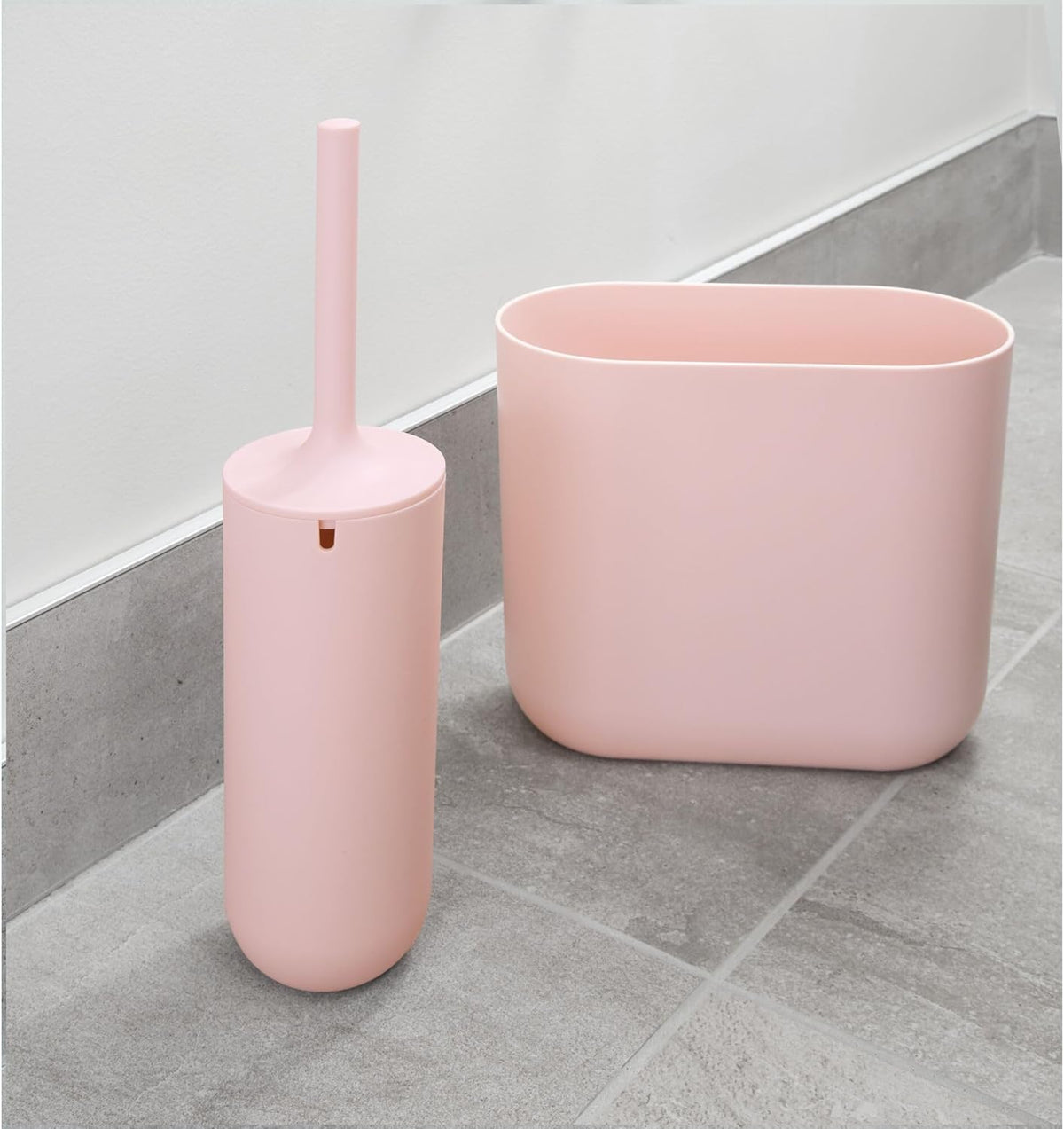iDesign Cade Oval Slim Trash, Compact Waste Basket Garbage Can for Bathroom, Bedroom, Home Office