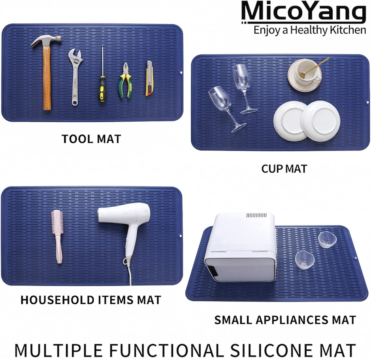 Silicone Dish Drying Mat for Multiple Usage,Easy clean,Eco-friendly,Heat-resistant Silicone Mat for