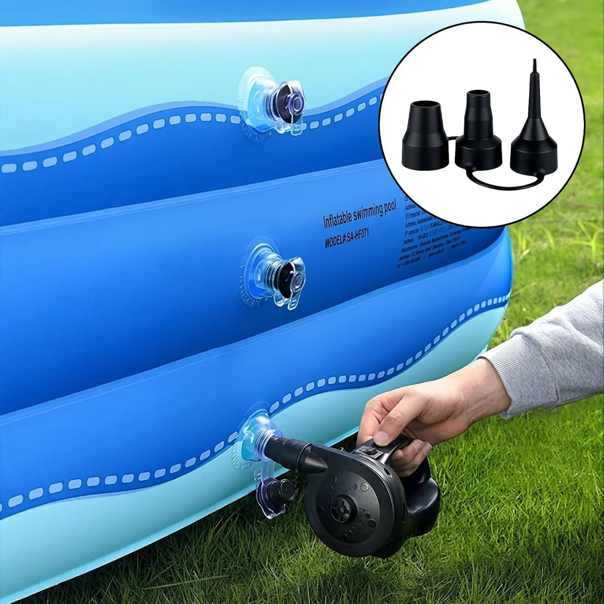 2Set of 3 Sizes Air Pump Replacement Nozzles,Air Pump Nozzles for Inflatables,Plastic Nozzle Head