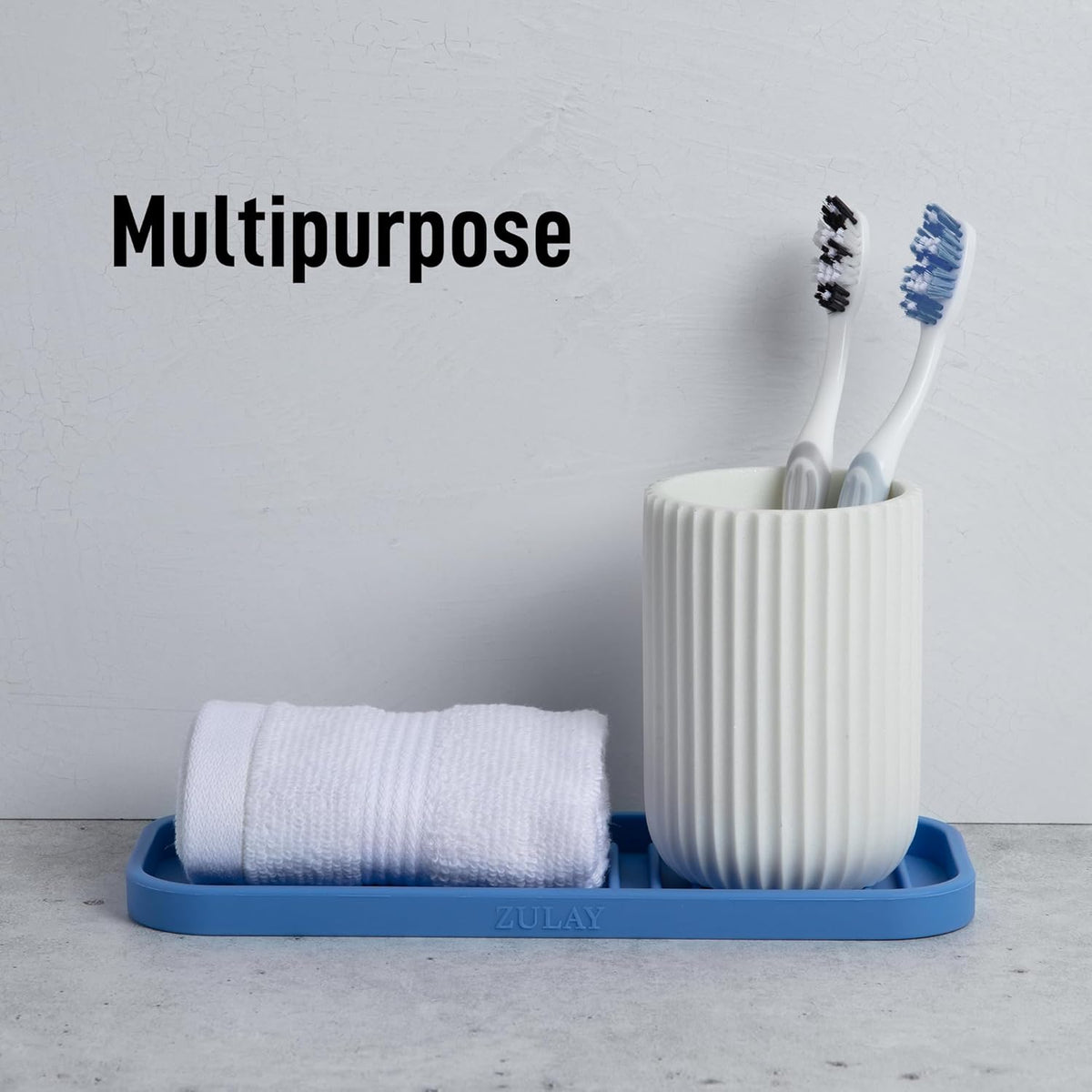 Zulay Kitchen (9x3.5) Silicone Sponge Holder for Kitchen Sink - Flexible Multipurpose Soap Tray